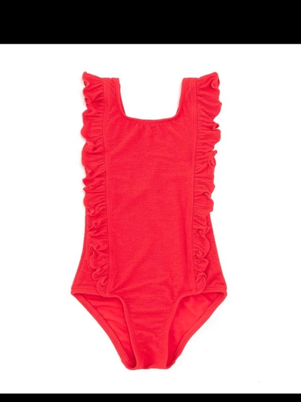 Kids Red Ruffle One-Piece Swimsuit